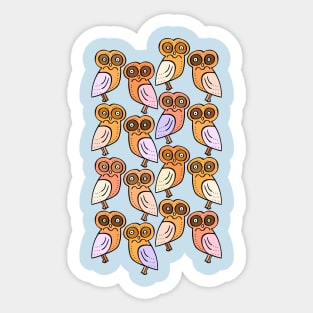 Colorful and Cute Illustrated Owl Pattern Sticker